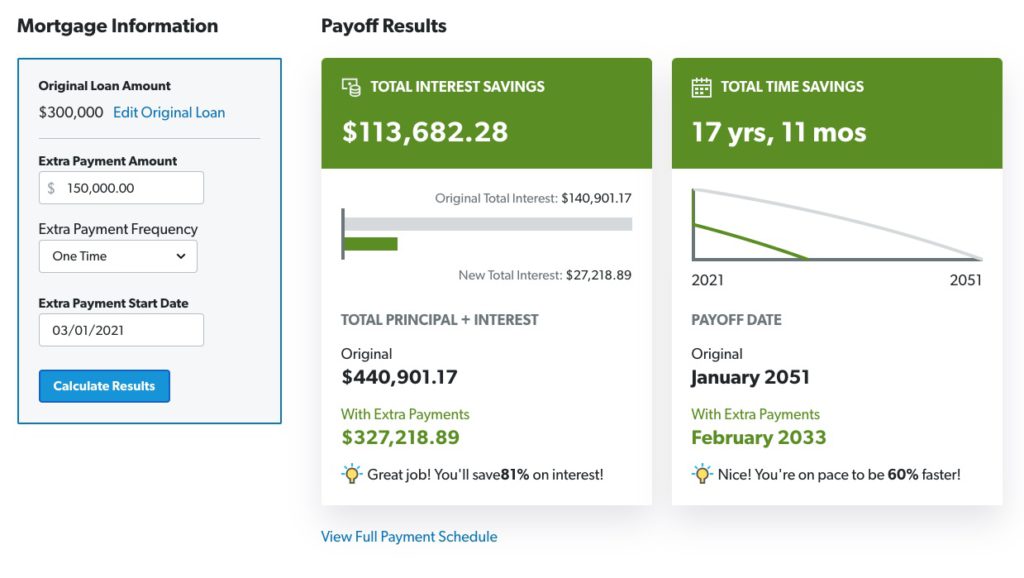 early loan payoff calculator