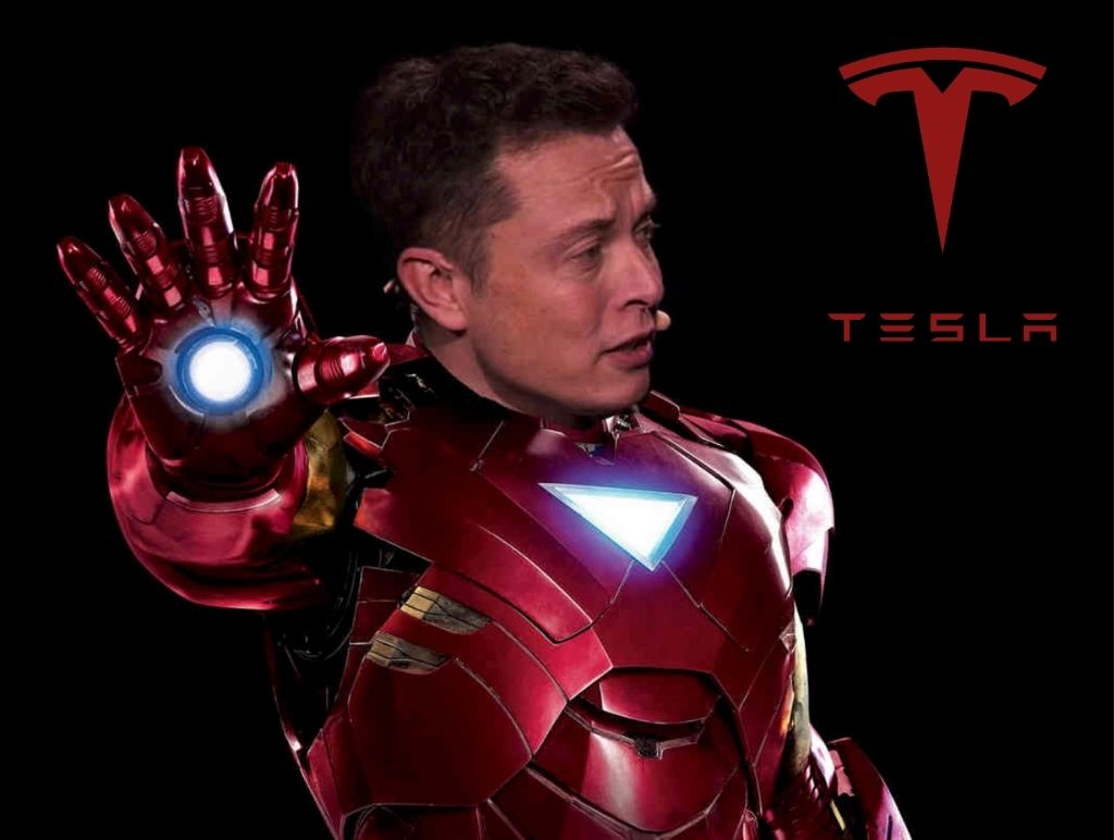 Elon Musk and Tesla as Iron Man