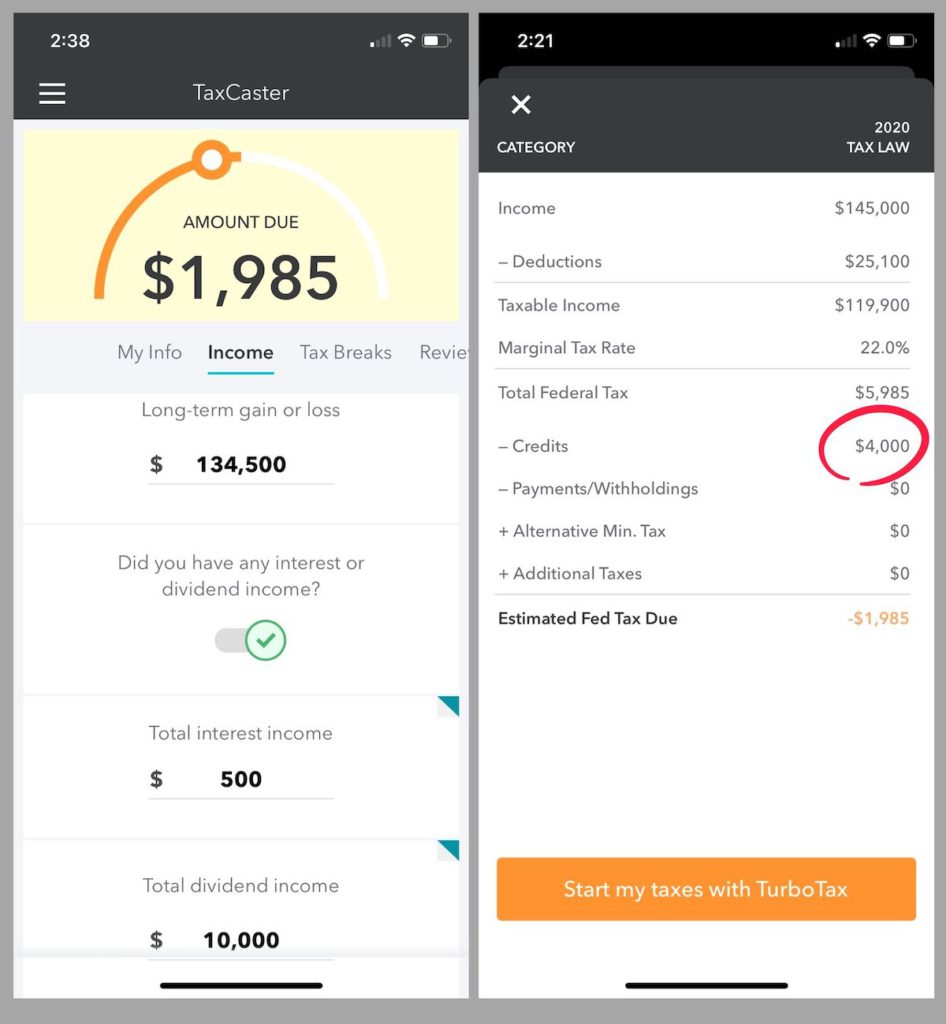 taxcaster estimate